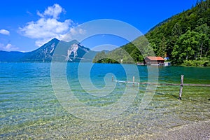 Lake Walchensee -  close to mountain Herzogstand and Kochel am See - beautiful travel destination in Bavaria, Germany