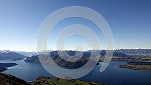 Lake Wanaka from top of Roys Peak track in winter, New Zealand