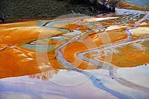 Lake water contamination in Geamana, near Rosia Montana, Romania photo