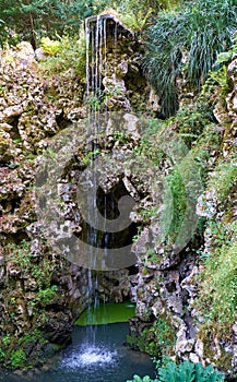 Lake of the Waterfall. Grotto of the East. Quinta da Regaleira. Sintra.Portugal photo