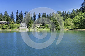 Lake waterfront Gravelly lake in Lakewood, WA. photo