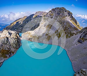 Lake Wildsee on Pizol 5 lakes hike in Switzerland