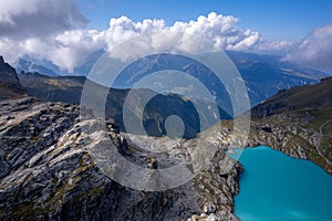 Lake Wildsee on Pizol 5 lakes hike in Switzerland