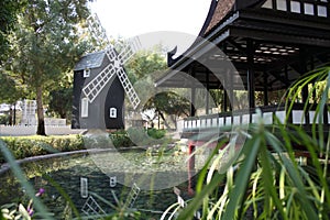 Lake and wind mill