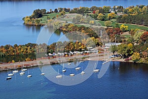 Lake Wissota autumn sail boats