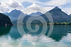 Lake Wolfgang in summer, Austria