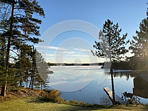 Calm clear day on Lake of the Woods, Ontario photo