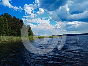 Lake Yanisyarve in Karelia. Russia.