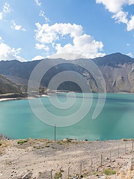 Lake of Yeso. Cajon del Maipo. Santiago of Chile photo