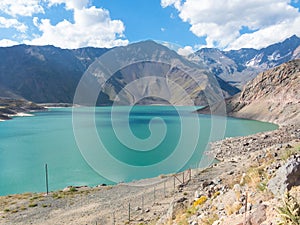 Lake of Yeso. Cajon del Maipo. Santiago of Chile photo