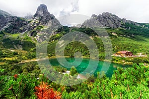 Lake Zelene Pleso in High tatras mountains, Slovakia