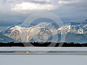 Lake Zell and Alps mountains photo