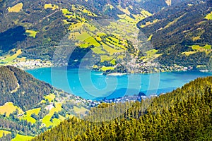 Lake Zell, German: Zeller See, at Zell am See in Austrian Alps, Austria