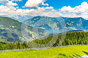 Lake Zell, German: Zeller See, at Zell am See in Austrian Alps, Austria