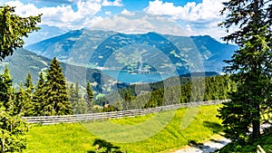 Lake Zell, German: Zeller See, at Zell am See in Austrian Alps, Austria