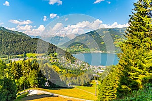 Lake Zell, German: Zeller See, at Zell am See in Austrian Alps, Austria