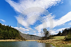 Lake Zlatna near Kezmarok town, Slovakia in spring time