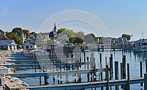 Lakefront marina Mackinac Island Michigan