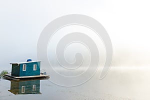 Lakehouse in fog