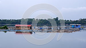 Lakehouse to shelter fishermen in the middle of a polluted lake