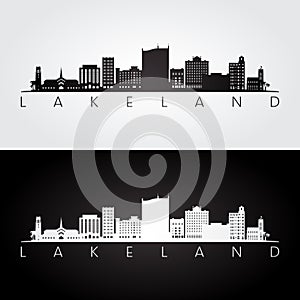 Lakeland, Florida skyline and landmarks silhouette