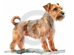 Lakeland Terrier watercolor isolated on white background