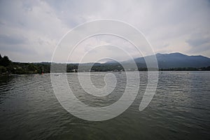 lakes of Avigliana Turin in autumn day