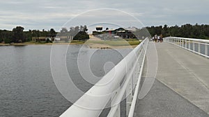 Lakes Entrance bridge between the beach and the city in Australia