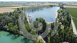 Lakes in the middle of crop fields on the Padan plains