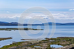 lakes and mountains in Thingvellir National Park