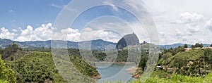 Lakes and the Piedra el Penol at Guatape in Antioquia, Colombia