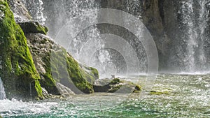 Lakes with waterfall in Croatia. Location: Plitvice, National Park Plitvicka jezera.