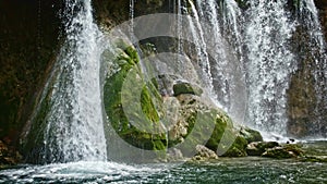 Lakes with waterfall in Croatia. Location: Plitvice, National Park Plitvicka jezera.