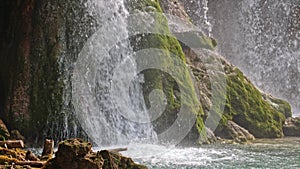 Lakes with waterfall in Croatia. Location: Plitvice, National Park Plitvicka jezera.