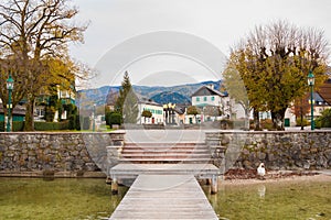 Lakeside of austrian town Strobl, Austria