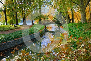 Lakeside Bridge in Park