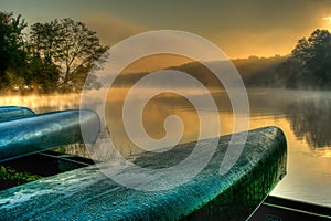 Lakeside Canoes in HDR