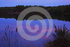 Lakeside at dusk photo