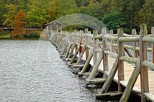 Lakeside Foot Bridge in Autumn