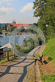 Lakeside promenade, tegernsee castle, germany
