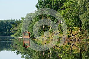 Lakeside on a sunny summer day