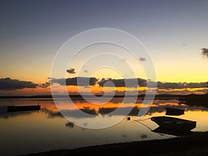 Lakeside sunrise reflections