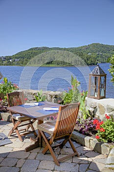 Lakeside table for two