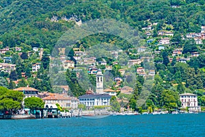Lakeside view of Cernobbio town near lake Como in Italy