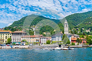 Lakeside view of Cernobbio town near lake Como in Italy