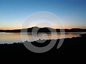 Lakeview with mountains in distance