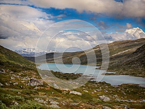 Lakeview from the mountains of south Norway