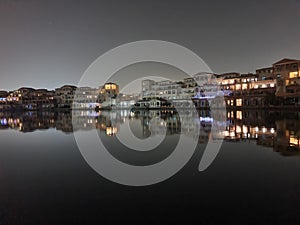 Lakeview night view reflection villas