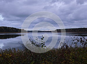 Lakeview in northern germany during blue our