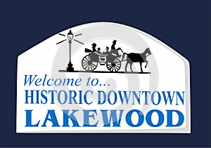 Lakewood New Jersey with blue background photo